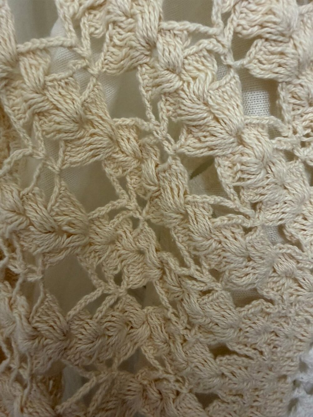 By Anthropologie Pieced Crochet Sweater Tank Ivory XXS - Picture 12 of 14
